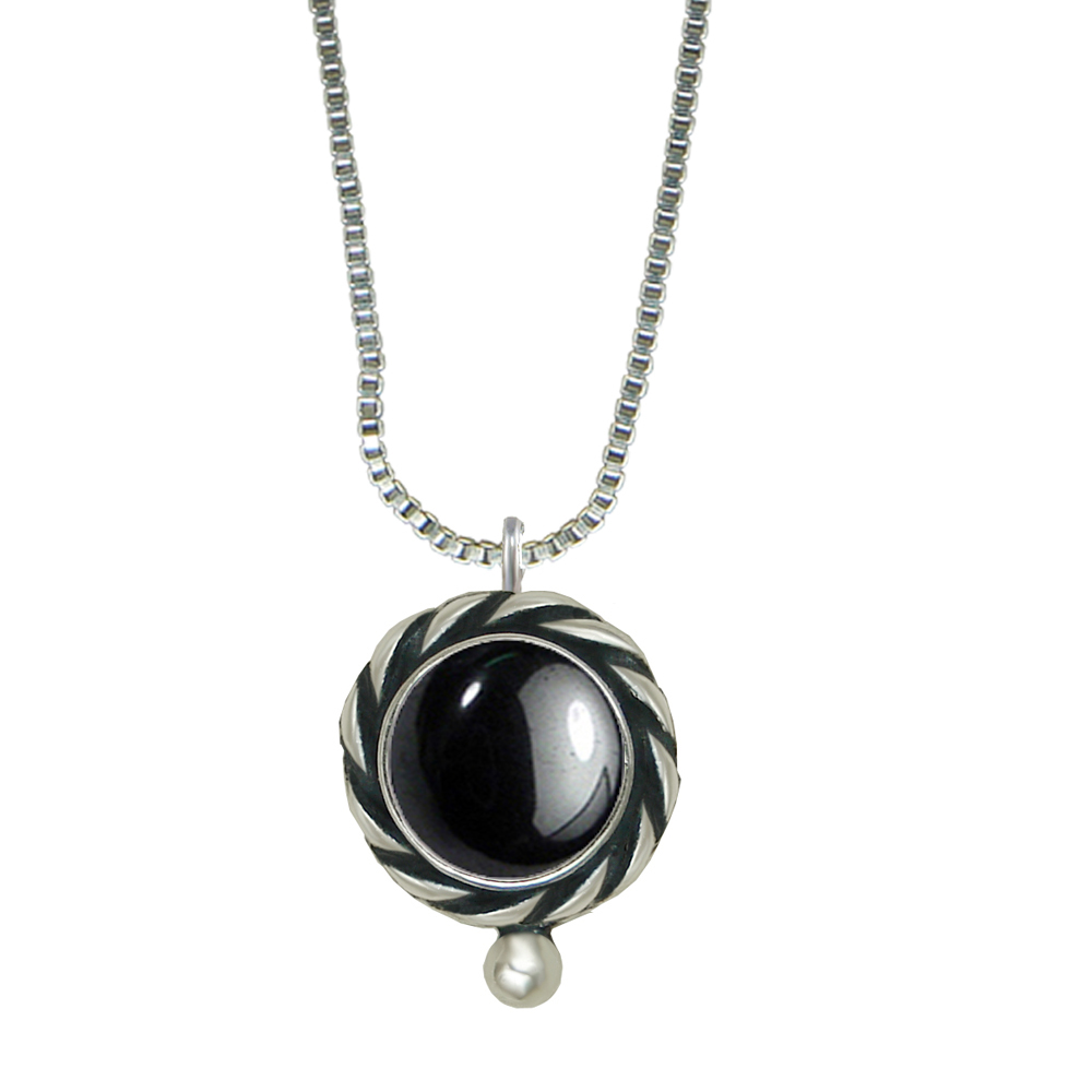 Sterling Silver Little Hematite Pendant Necklace